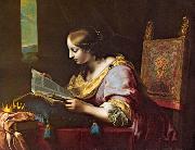 DOLCI, Carlo St Catherine Reading a Book sd Norge oil painting reproduction